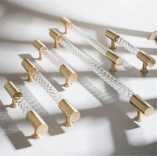 MFYS Transparent Acrylic Cupboard Handle Knob Simple Twisted Dresser Drawer pull