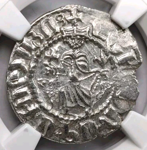 Levon I Armenia NGC AU Silver Tram Medieval Knights Templar Crusader Cross Lion