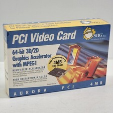 Vintage SIIG Aurora VD1744 PCI 4MB 64-Bit 3d/2D Graphics Video Card Sealed NOS