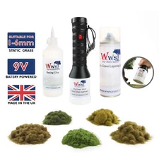 WWS Pro Grass Micro Static Grass Applicator Scenery Kit - Model Railway Wargame