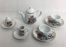 Miniature Tea Set Vintage Bear Henry  Friends Reutter Porzellan 1998 Germany