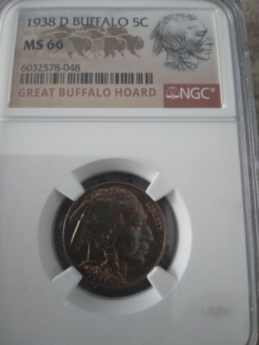 1938-D Buffalo Nickel NGCMS66 TONED!!!! - Picture 3 of 4