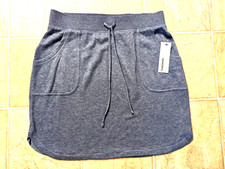 New Sonoma Goods For Life sz M Drawstring Skirt blue thin sweatshirt knit 2734