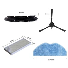 Main Brush Side Brush Filter Mop Replacement Parts for 360 Sweeper S8/S8 PLUS