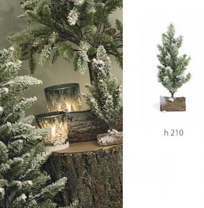 Decorazioni Natalizie Con Pino.Pino Albero Di Natale Natalizio Verde Innevato Con Base Tronco Articolo Decorati Ebay