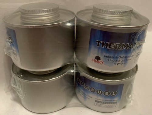 Lot of 4 Legacy Premium ThermaFuel 4-Hour Burn Time Fuel Cell Camping Prepper