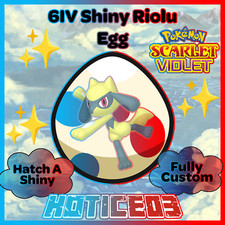 RIOLU ✨ SHINY 6IV EGG ✨ Pokemon SCARLET and VIOLET - Hatches at lv1 + Max IVs