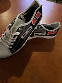 unisex game controller NES white canvas tennis shoes low top Wm Sz 8 Men Sz 6