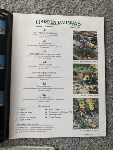 3 issues Garden Railways Magazine 1996 Franz Grund's Garden Railway - Dad's Est - Picture 9 of 11