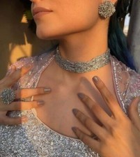 Trendy Beaded Jewellery Set Handmade Stud Earrings Necklace For Party Women