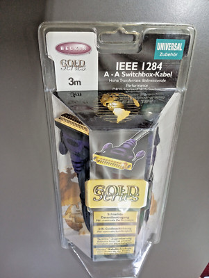Belkin IEEE 1284 Switchbox-Kabel (A zu A) Gold-Series 3 m # Rare!