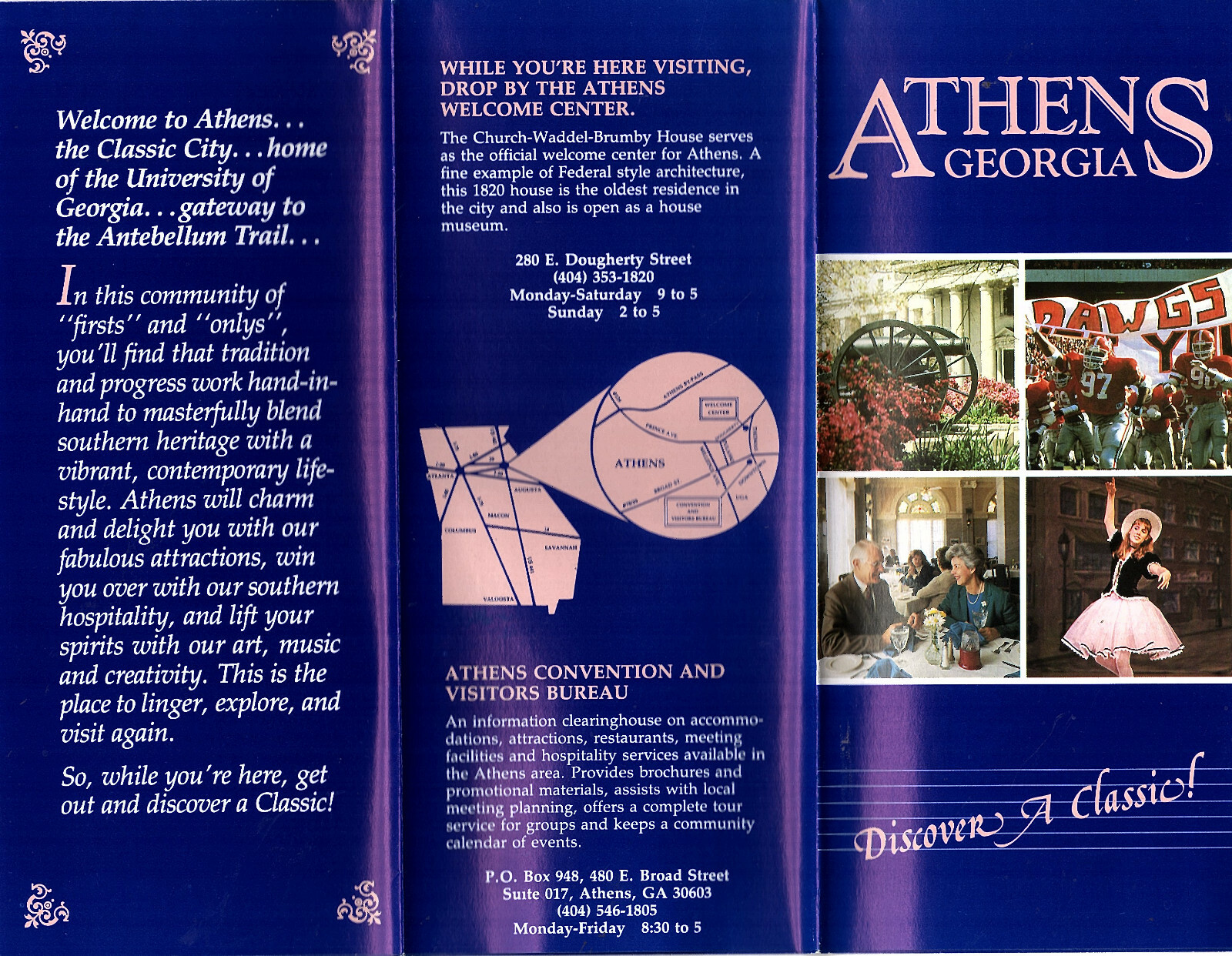 Athens Georgia Vintage Travel Brochure Things to See &amp; Do Color Photos  | eBay