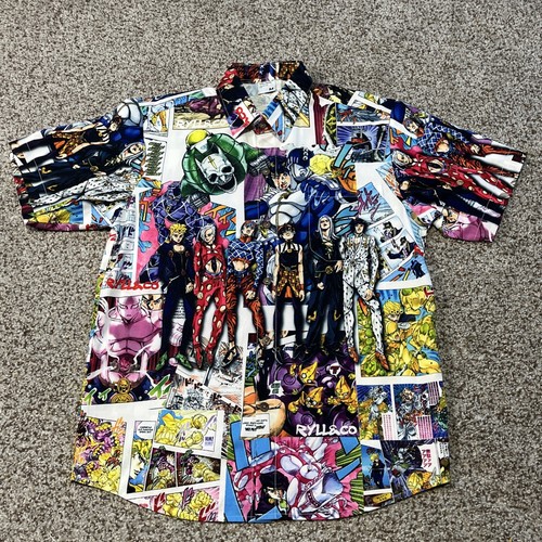 JoJo’s Bizarre Adventure JJBA Manga Anime Italian Silk Short Sleeve Shirt Size M