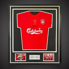 Steven Gerrard  Signed Deluxe Framed Liverpool 2005 Istanbul Shirt COA &pound;349