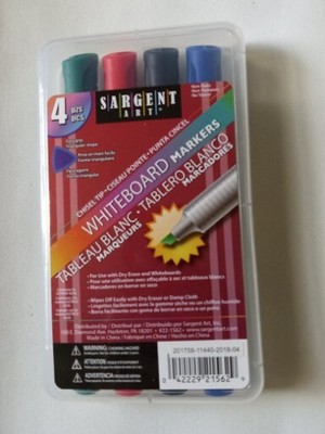 Sargent Art White Board Markers - Broad Chisel Tip - 4 Assorted Colors