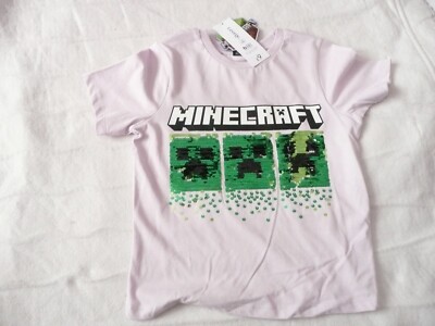 NEU MIT ETIKETT GEORGE MÄDCHEN 11-12 Jahre MINECRAFT CREEPERS WENDEPAILLETTEN