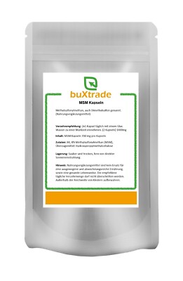 5 kg | MSM Kapseln | Methylsulfonylmethan Pulver | Hohe Reinheit | 700 mg