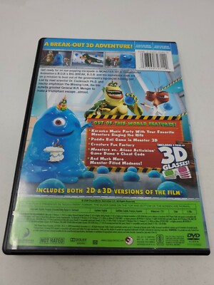 B.O.B.s Big Break (DVD, 2011) 2D 3D W/ Glasses DreamWorks