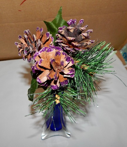 Floral Decor Artificial Flowers You Choose Type Purple Glitter Color Picks 228L - Picture 9 of 20