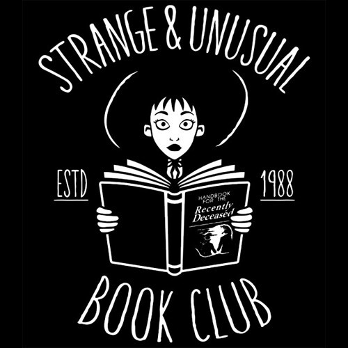 BEETLEJUICE Strange & Unusual Book Club TeeFury T-SHIRT Lydia Tim Burton Movie
