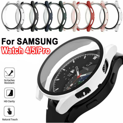 For Samsung Galaxy Watch 4 5 6 7 40/44 mm Glass Screen Protector Hard Cover Case
