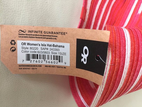 NEW Outdoor Research Women's Isla Hat Bahama Red/White/Pink One Size - Picture 6 of 12