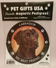 Pet Gifts USA Magnetic Pedigrees Dog Magnet - Chocolate Labrador My Best Friend