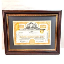 Original 1950 Packard Motor Car Company Stock Certificate Framed