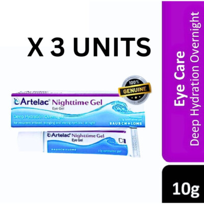 3 x 10g ARTELAC Nighttime Gel Eye Lube Prevent Dryness & Intensive Moisturizing