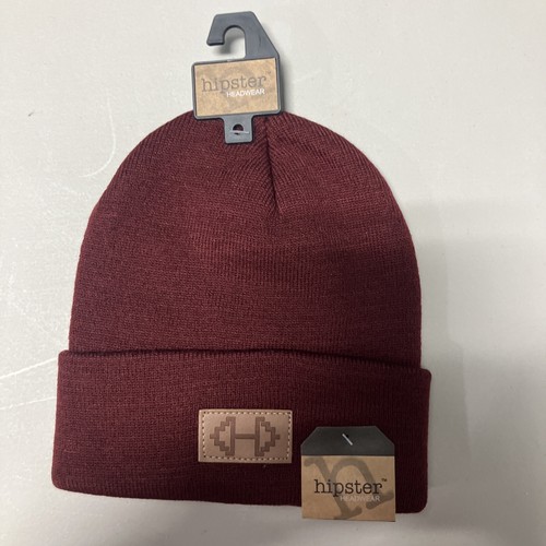 Hipster Beanie Hat Cap Acrylic Knit Cuffed Winter Men Women Red One Size