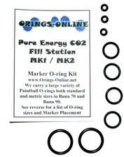 Pure Energy C02 Fill Station MK1 / MK2 Paintball O-ring Oring Kit x 4 rebuilds