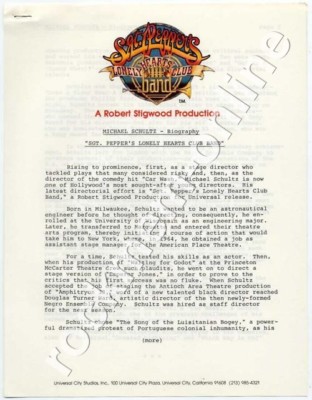 Bee Gees Michael Schultz Sgt. Pepper's Lonely Hearts Club Band Press Kit 1978 