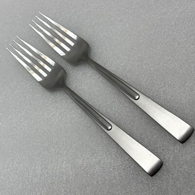 2 Oneida USA Dinner Fork CENTIGRADE Stainless Flatware Frosted Handle Glossy
