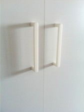 4X Möbelgriffe + 8X Schrauben, Schrankgriff IKEA Dombas kompatibel WEISS WHITE