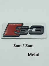 S3 Logo Audi3 Autocollant Emblème Arrière Noir Mat Métal