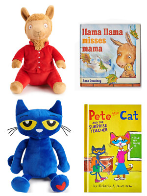 Pete The Cat Llama Llama Red Pajama Book Set Plush Dolls 12” Kohl’s  Gift New