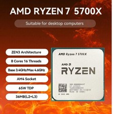 AMD Ryzen 7 5700X Processor (3.4GHz, 8 Cores, Socket AM4 AMD Ryzen 7 5700X Processor (3.4GHz, 8 Cores, Socket AM4