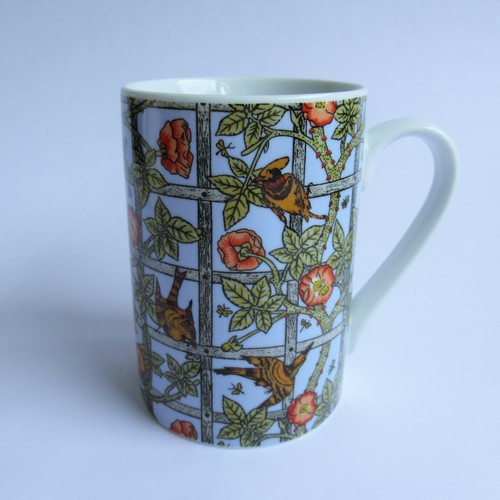 Waterside Fine Bone China Mug William Morris Style Tea Coffee Cup Birds