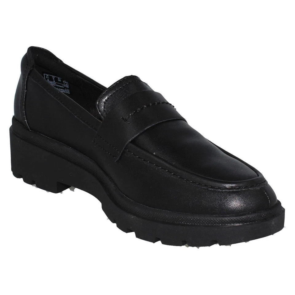 Femmes Clarks Calla Ease Mocassin Plat Cuir Noir Léger, Chaussant D - Photo 3/4