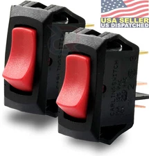 CARLING LRA911-RS-B 125N 3 Connection Lighted Rocker Switch SPST 16A (Pack of 2)