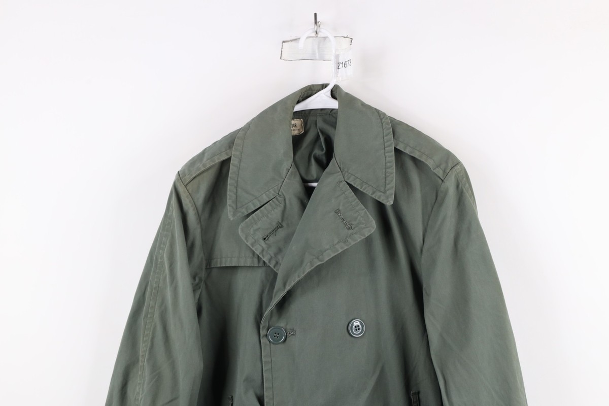 Vintage 70s Vietnam War Mens 34R Quarpel 274 Army Green Raincoat