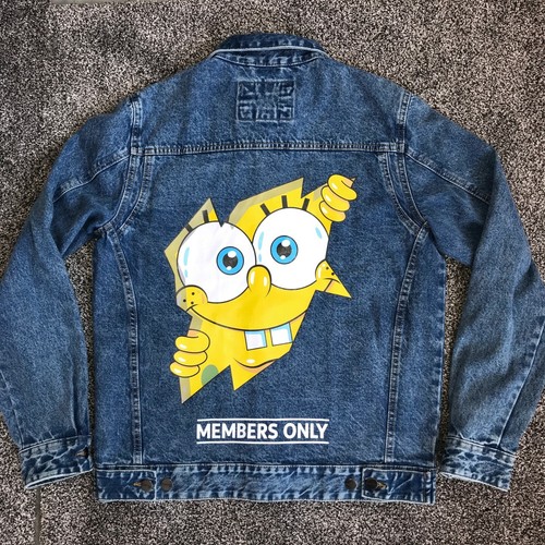 SPONGEBOB DENIM JEAN JACKET nickelodeon 