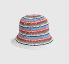 Gap Kids  Bright stripe Crochet Cotton Blend Bucket Hat - Toddler M/L  NWT