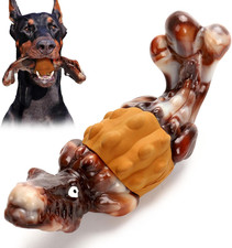 Indestructible Dog Chew Toys for Aggressive Chewers - Durable Rubber Bacon-Flavo