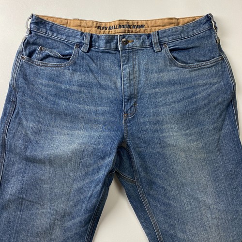 Pantalones de mezclilla Duluth Flex para hombre 38x28 calce relajado azul algodón elástico - Imagen 2 de 16