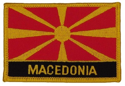Pack of 12 Macedonia Rectangular Country Embroidered Iron On Patch FPR-142