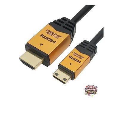 NEW HORIC HDMI Mini Cable 3.0m Type-C Male to Type-A Male Gold HDM30-074MNGJP