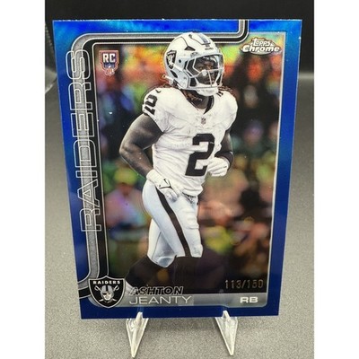 Topps Chrome 2025 Blue Ashton Jeanty /150 Rookie #322 Raiders Football Card