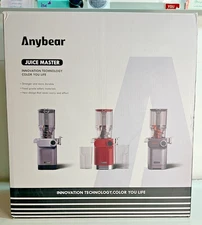 NEW Anybear Cold Press Whole Slow Juice Master Model SJ-054C SILVER In Orig BOX