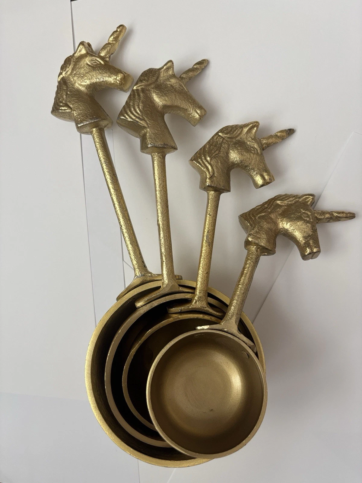 Vintage Style Gold Metal Whimsical Unicorn Measuring Cup Set of 4
Opens in a new window or tab